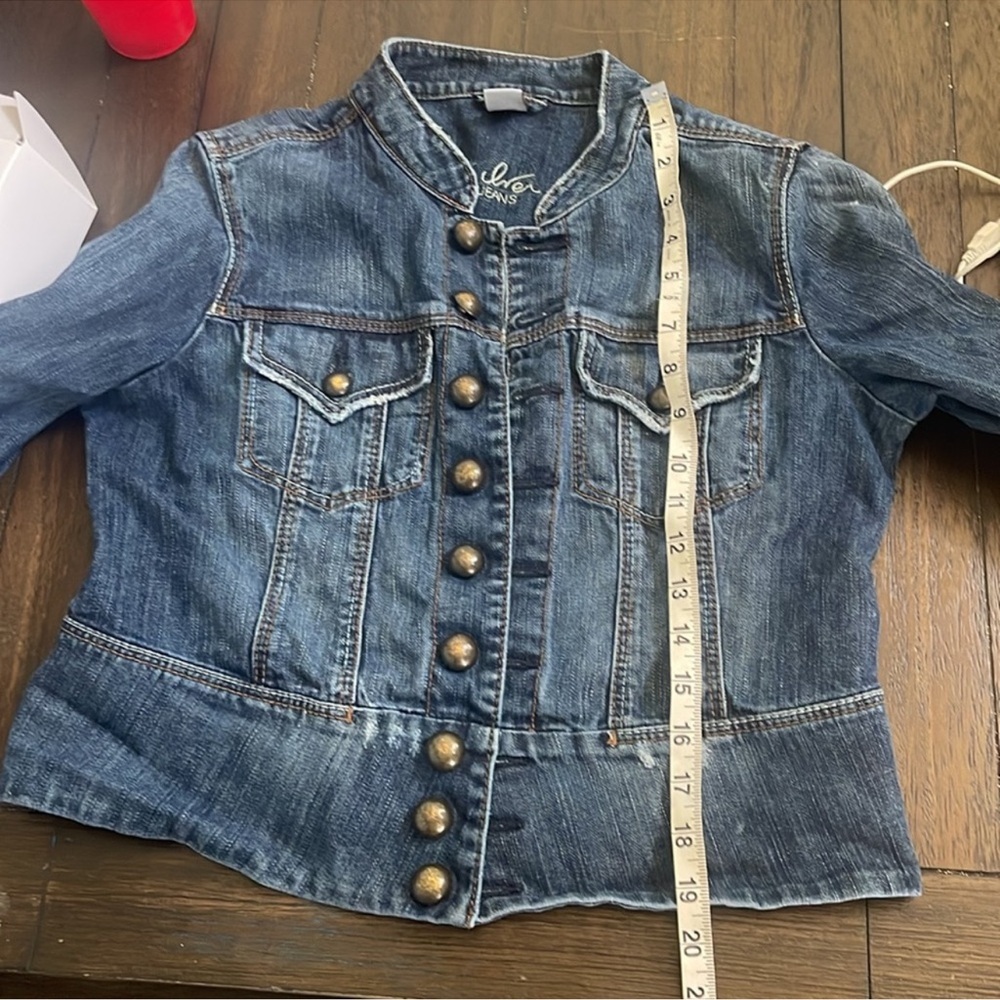 Silver Brand Blue Denim Large Jacket with Brass Buttons